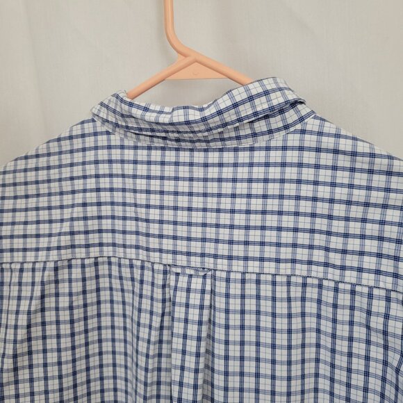 Sonoma Men's Medium Button Up Shirt Short Sleeves Blue White plaid like new - Picture 3 of 10